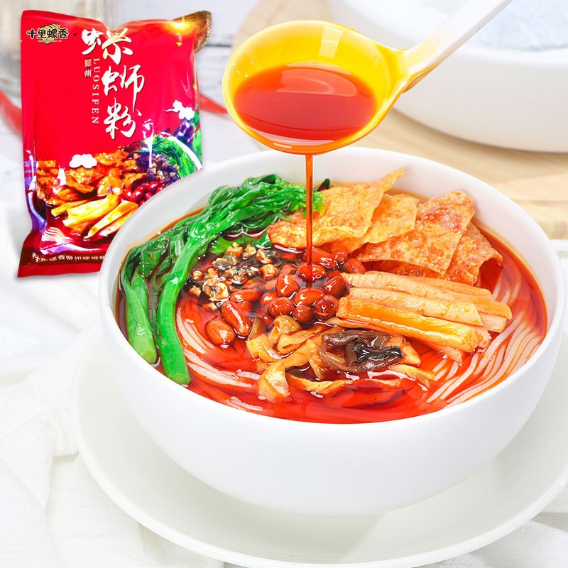 十里螺香柳州螺蛳粉袋装330克螺狮粉水煮原味香辣花生腐竹配电煮锅组合